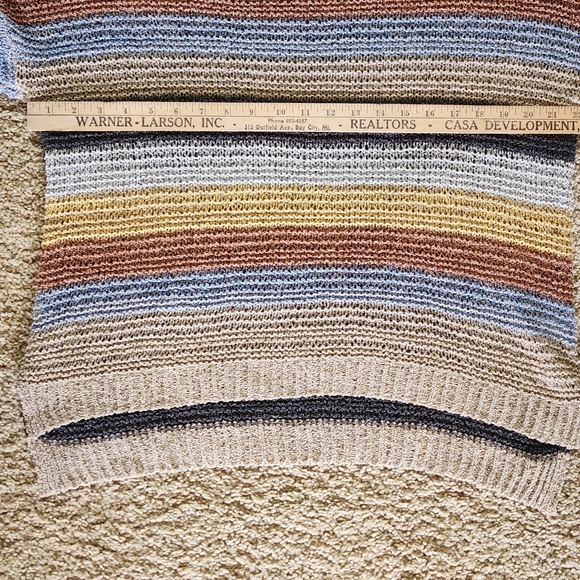 Davi & Dani Linen blend open knit sweater Size S Multicolored stripes - Picture 6 of 8